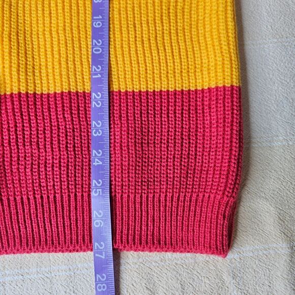 Rainbow Stripe Applique Heart Boring V-Neck Long Sleeve Knit Cardigan Sweater - Picture 9 of 10